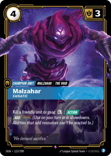Malzahar, Fanatic OGN-113/298